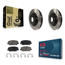 Load image into Gallery viewer, Front Coat Drill Slot Disc Brake Rotor Ceramic Pad Kit For Hyundai Genesis Coupe