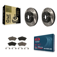 Load image into Gallery viewer, Front Drilled Slot Brake Rotors Ceramic Pad Kit For Mercedes-Benz C300 C250 C230