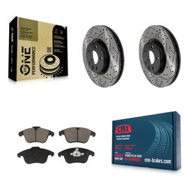 Front Drilled Slot Brake Rotor Ceramic Pad Kit For Volvo S60 XC70 S80 Land Rover