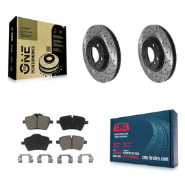 Front Drill Slot Brake Rotors Ceramic Pad Kit For Mini Cooper Countryman Paceman