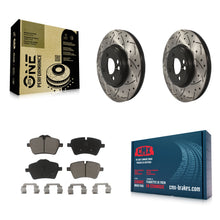 Load image into Gallery viewer, Front Drilled Slot Disc Brake Rotor &amp; Ceramic Pad Kit For Mini Cooper Countryman