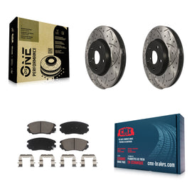 Front Drilled Slot Brake Rotor Ceramic Pad Kit For Chevrolet Equinox GMC Terrain