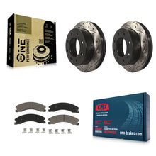 Charger l'image dans la galerie, Front Drill Slot Brake Rotor Ceramic Pad Kit For Chevrolet Silverado 2500 HD GMC