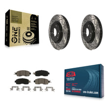 Charger l'image dans la galerie, Front Coated Drilled Slotted Disc Brake Rotors &amp; Ceramic Pad Kit For Nissan LEAF