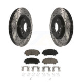 Front Drill Slot Disc Brake Rotor Ceramic Pad Kit For Nissan Rogue Sport Qashqai