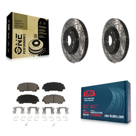 Front Drill Slot Disc Brake Rotor Ceramic Pad Kit For Nissan Rogue Sport Qashqai