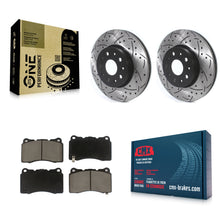 Charger l'image dans la galerie, Front Drilled Slot Brake Rotor Ceramic Pad Kit For Chevrolet Camaro Cadillac CTS