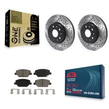 Load image into Gallery viewer, Front Coated Drilled Slot Disc Brake Rotors Ceramic Pad Kit For Chevrolet Camaro