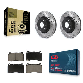 Front Drill Slot Disc Brake Rotor Ceramic Pad Kit For Cadillac CTS CT6 Chevrolet
