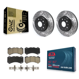 Front Drilled Slot Brake Rotors Ceramic Pad Kit For 19-20 Chevrolet Camaro LT/LS
