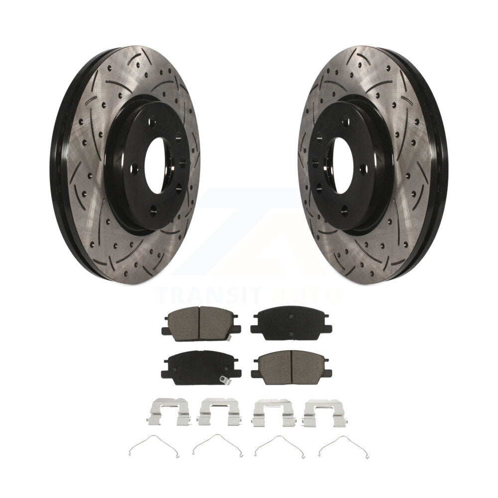 Front Drilled Slot Brake Rotors Ceramic Pad Kit For Chevrolet Equinox Malibu GMC