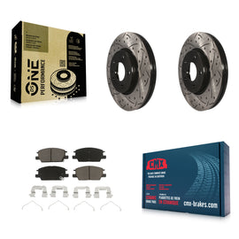 Front Drilled Slot Brake Rotors Ceramic Pad Kit For Chevrolet Equinox Malibu GMC