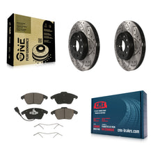 Load image into Gallery viewer, Front Drill Slot Brake Rotor Ceramic Pad Kit For Volkswagen Jetta Beetle Golf A3