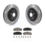 Front Drill Slot Brake Rotor Ceramic Pad Kit For Lexus RX350 RX450h Toyota Camry