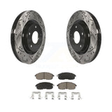 Front Coated Drill Slot Disc Brake Rotors Ceramic Pad Kit For Nissan Sentra Juke