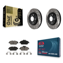 Load image into Gallery viewer, Front Coated Drilled Slotted Disc Brake Rotors &amp; Ceramic Pad Kit For Mini Cooper