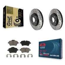 Charger l'image dans la galerie, Front Coated Drilled Slotted Disc Brake Rotors &amp; Ceramic Pad Kit For Mini Cooper