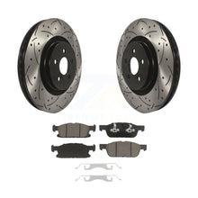 Charger l&#39;image dans la galerie, Front Drill Slot Brake Rotors Ceramic Pad Kit For Ford Edge Lincoln MKX Nautilus