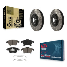 Charger l'image dans la galerie, Front Drilled Slot Brake Rotors Ceramic Pad Kit For Ford Police Responder Hybrid