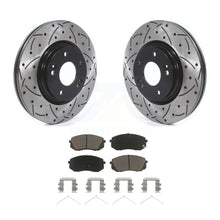 Charger l&#39;image dans la galerie, Front Drill Slot Brake Rotors Ceramic Pad Kit For Hyundai Sonata Kia Optima Niro