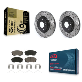 Front Drill Slot Brake Rotors Ceramic Pad Kit For Hyundai Sonata Kia Optima Niro