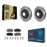 Front Drill Slot Brake Rotors Ceramic Pad Kit For Hyundai Sonata Kia Optima Niro