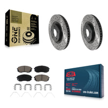 Load image into Gallery viewer, Front Drill Slot Disc Brake Rotors Ceramic Pad Kit For Hyundai Sonata Kia Optima