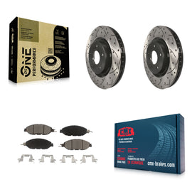 Front Drilled Slot Brake Rotor Ceramic Pad Kit For Nissan Pathfinder Murano QX60