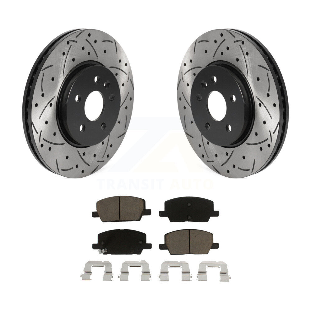 Front Drilled Slot Brake Rotor & Ceramic Pad Kit For Chevrolet Trax Buick Encore