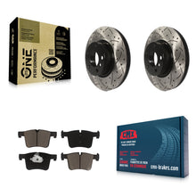 Charger l'image dans la galerie, Front Coated Drilled Slotted Disc Brake Rotors And Ceramic Pad Kit For BMW X3 X4