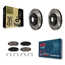 Charger l'image dans la galerie, Front Drill Slot Disc Brake Rotors Ceramic Pad Kit For Honda Civic Acura RSX CSX