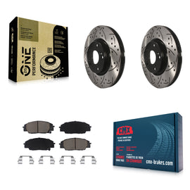 Front Drill Slot Disc Brake Rotors Ceramic Pad Kit For Honda Civic Acura RSX CSX