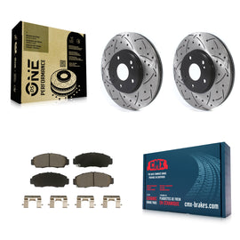 Front Drilled Slot Brake Rotors Ceramic Pad Kit For Honda Accord Acura TL TSX CL