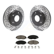 Charger l&#39;image dans la galerie, Front Coated Drilled Slotted Disc Brake Rotors &amp; Ceramic Pad Kit For Honda Civic