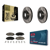 [Front] 2011 Honda Civic GX Performance Drilled & Slotted Brake Rotor & Ceramic Pads Kit For Max Braking