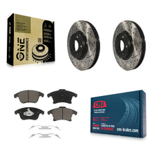 Load image into Gallery viewer, Front Drilled Slot Disc Brake Rotors Ceramic Pad Kit For Ford Fusion Lincoln MKZ