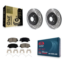Charger l'image dans la galerie, Front Drilled Slot Disc Brake Rotor &amp; Ceramic Pad Kit For Kia Rio Hyundai Accent