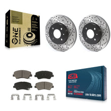 Load image into Gallery viewer, Front Drilled Slot Disc Brake Rotor &amp; Ceramic Pad Kit For Hyundai Accent Kia Rio