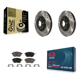 Front Drilled Slot Brake Rotor & Ceramic Pad Kit For Nissan Murano Altima Maxima