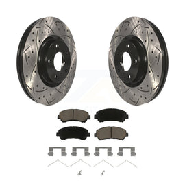 Front Coated Drilled Slotted Disc Brake Rotors Ceramic Pad Kit For Nissan Maxima