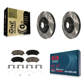 Front Coated Drilled Slotted Disc Brake Rotors Ceramic Pad Kit For Nissan Maxima
