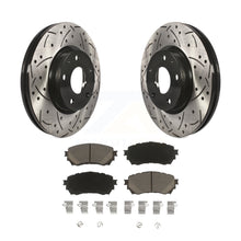 Load image into Gallery viewer, Front Coated Drilled Slotted Disc Brake Rotors And Ceramic Pads Kit For Mazda 6