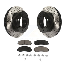 Charger l&#39;image dans la galerie, Front Drill Slot Brake Rotor Ceramic Pad Kit For Ford F-250 Super Duty F-350 4WD