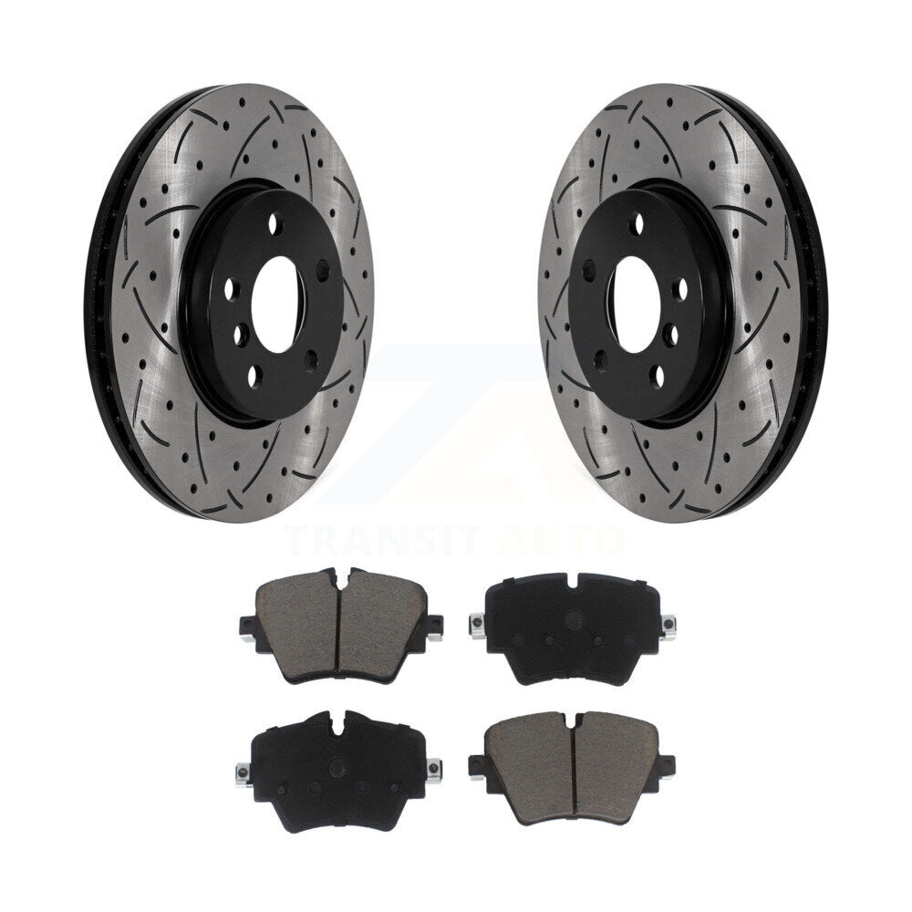 Front Drill Slot Brake Rotors Ceramic Pad Kit For Mini Cooper Countryman Clubman