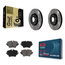 Charger l'image dans la galerie, Front Drill Slot Brake Rotors Ceramic Pad Kit For Mini Cooper Countryman Clubman