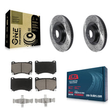 Load image into Gallery viewer, Front Coat Drill Slot Disc Brake Rotor Ceramic Pad Kit For Hyundai Genesis Equus