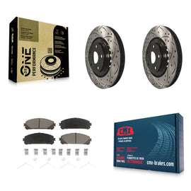 Front Drill Slot Brake Rotors Ceramic Pad Kit For Toyota Highlander Sienna Lexus