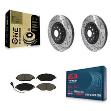 Charger l'image dans la galerie, Front Drilled Slot Brake Rotor Ceramic Pad Kit For Volkswagen Tiguan Jetta GTI R