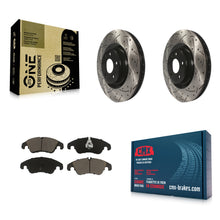Charger l'image dans la galerie, Front Drill Slot Brake Rotors Ceramic Pad Kit For Audi Q5 A6 Quattro S5 S4 A7 A5