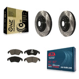 Front Drill Slot Brake Rotors Ceramic Pad Kit For Audi Q5 A6 Quattro S5 S4 A7 A5
